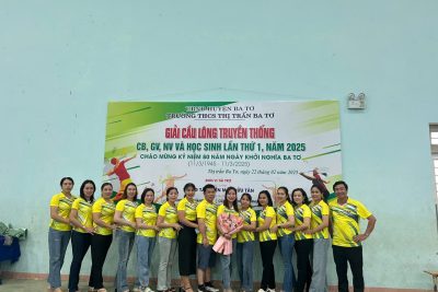 Trường THCS thị trấn Ba Tơ tổ chức giải đấu cầu lông truyền thống lần thứ nhất I năm 2025 chào mừng kỷ niệm 80 năm ngày Khởi nghĩa Ba Tơ (11/3/1945-11/3/2025)